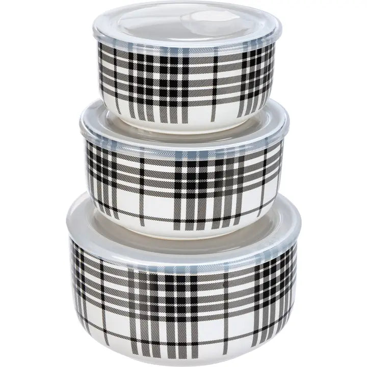 Black Plaid Server Set