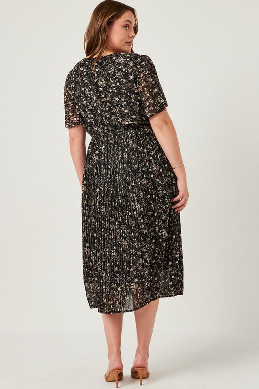 Black Floral Dress | Curve