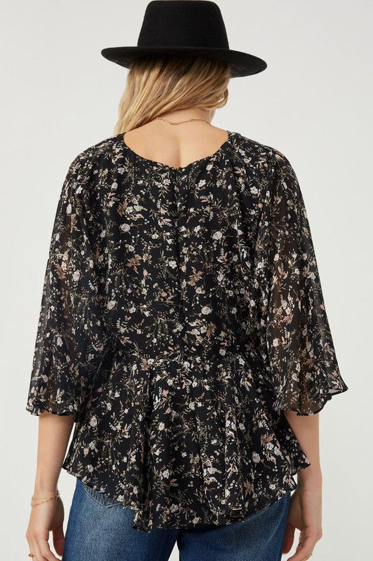 Black Floral Top