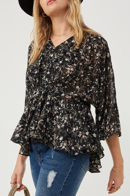 Black Floral Top