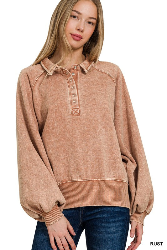 Too Cute Collared Pullover | Rust