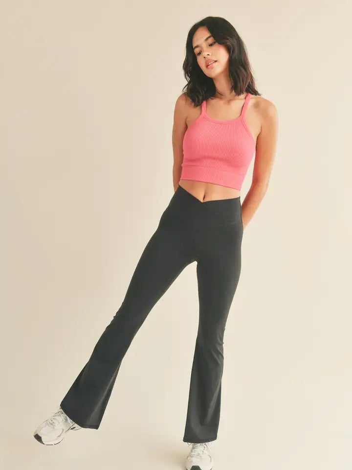 Modern Flare | High Waist Crossover Flare Leggings