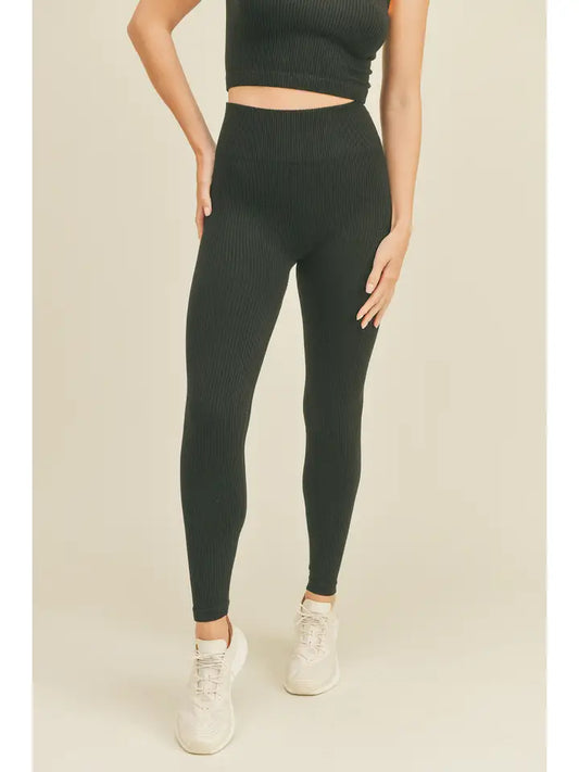 Cozied Up | High Rise Ribbed Leggings