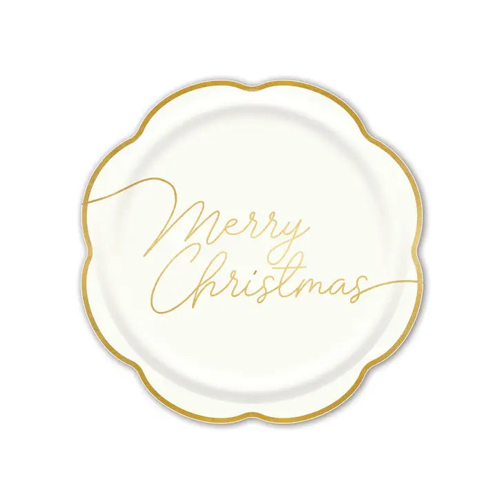 Gold Merry Christmas Plates