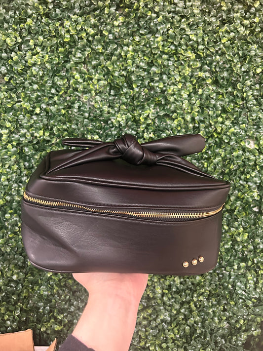 Madelyn Bow Makeup Bag | Black