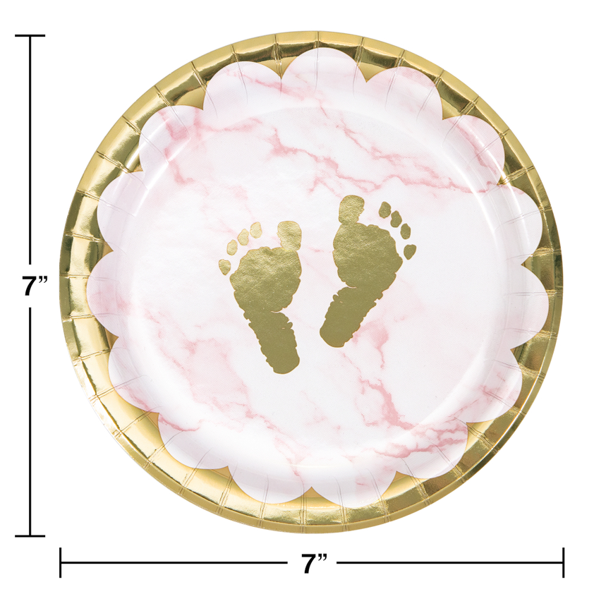 Pink Marble Footprints