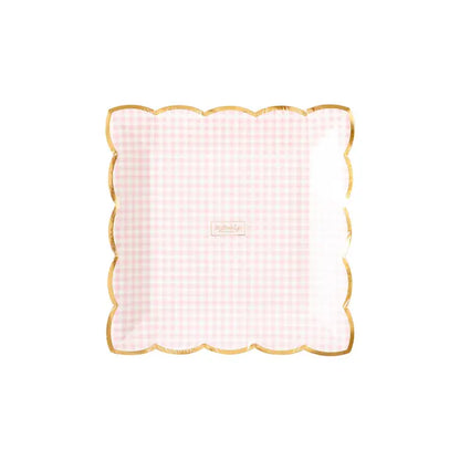 Pink/Gold Gingham Plates