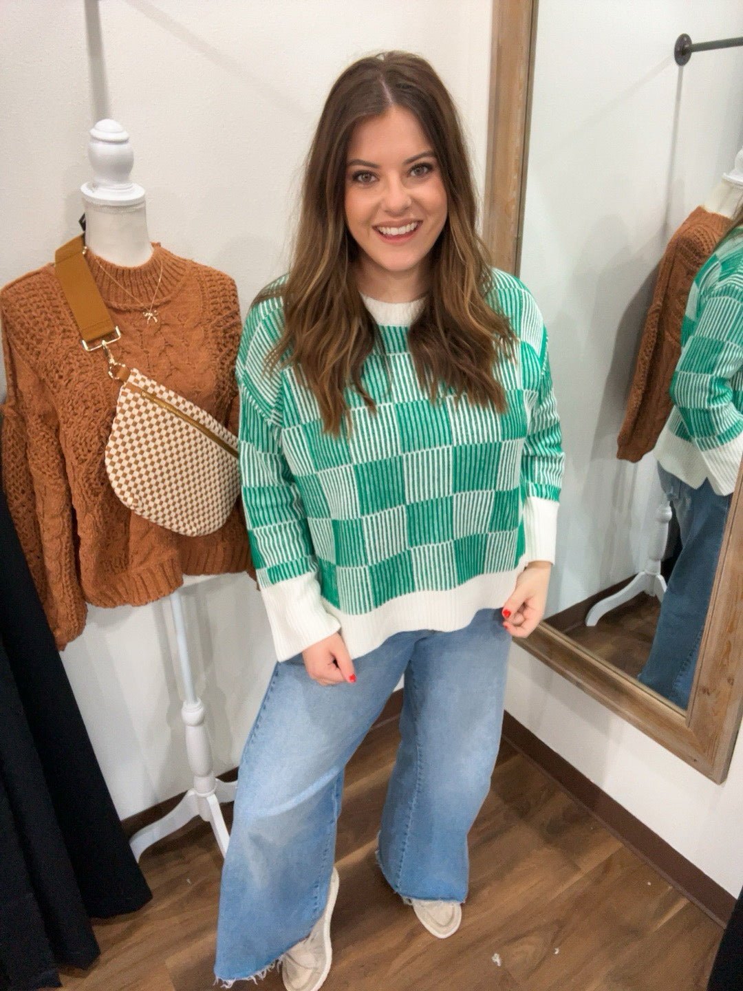 Checker Sweater | Green