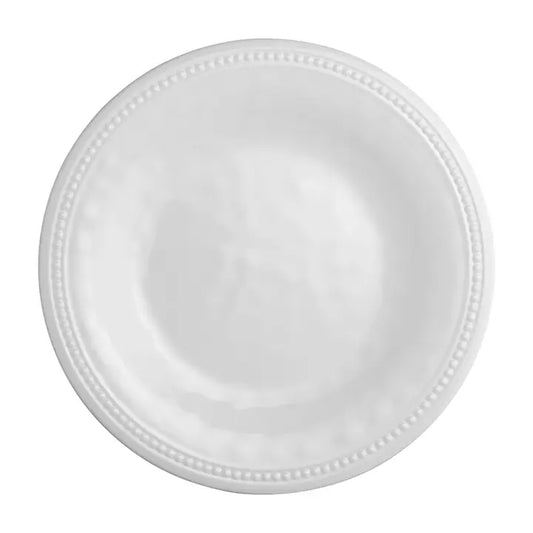 Beaded 10 1/2" Melamine Plate (White)