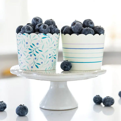 Blue Foliage Baking Cups