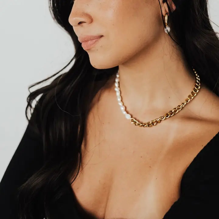 Pearled Chain Necklace | Waterproof