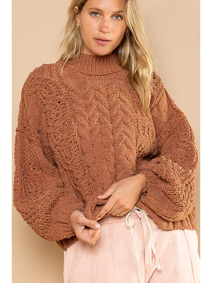 Cable Knit Sweater | Burnt Topaz