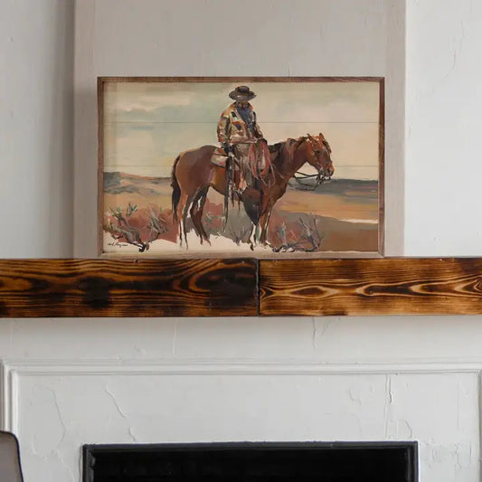 Wooden Painting | "Western Rider"