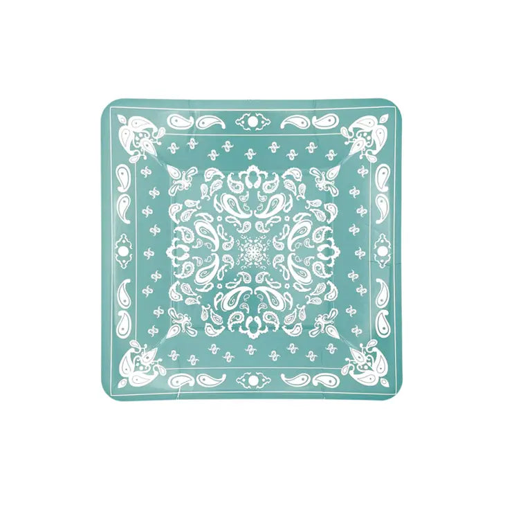 Turquoise Bandana Cake Plates