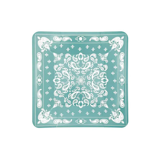 Turquoise Bandana Cake Plates