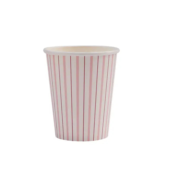 Pink/White Stripe Cups