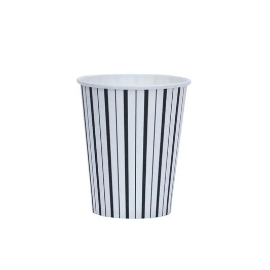 Black/White Stripe Cups