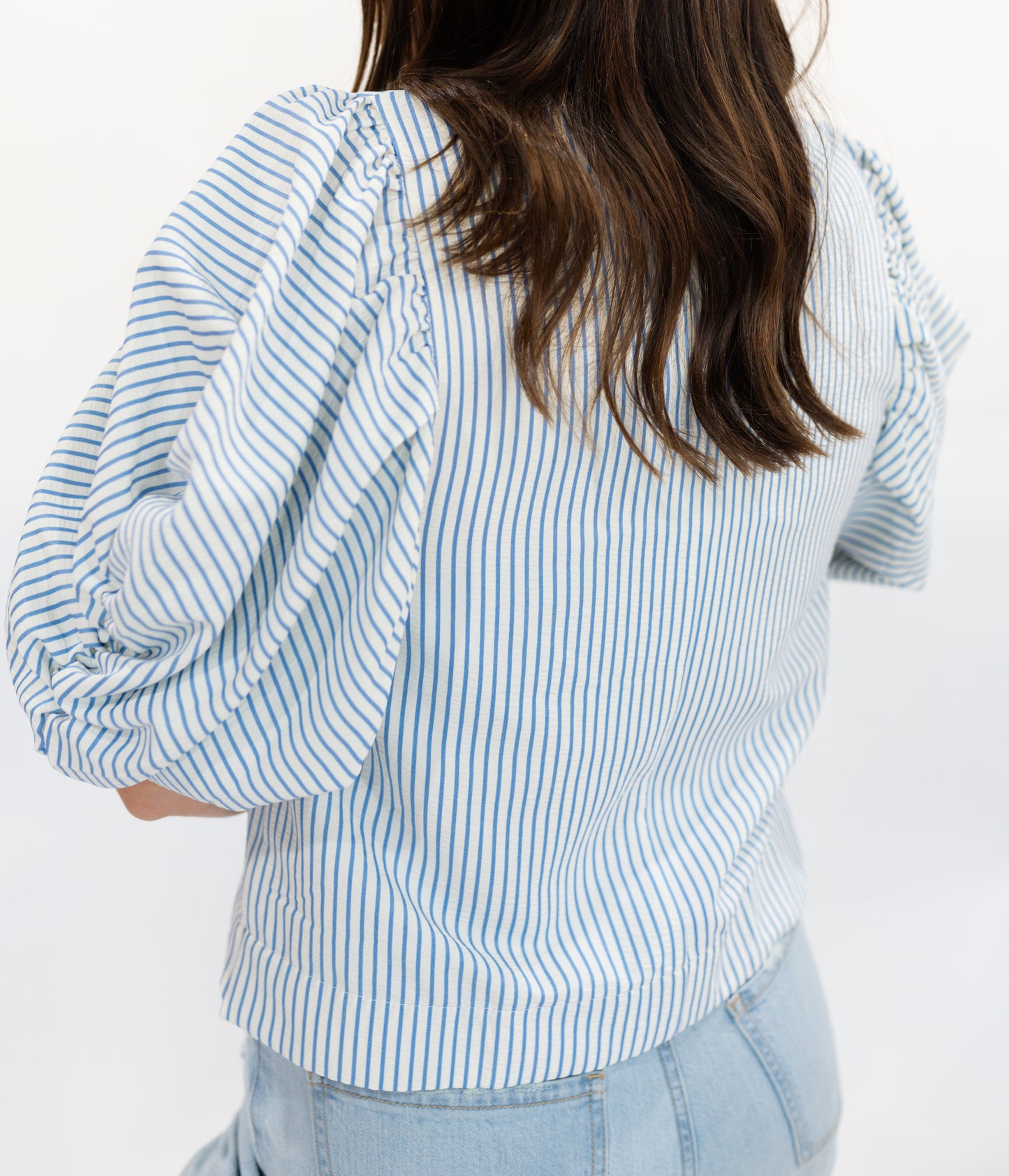 Pinstripe Blouse | Baby Blue