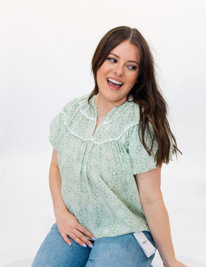 Puff Sleeve Blouse | Sage