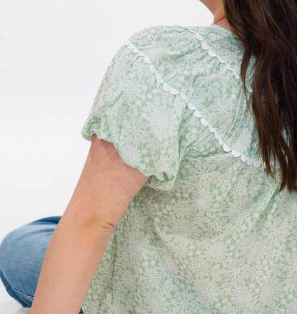 Puff Sleeve Blouse | Sage