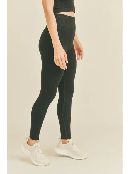 Cozied Up | High Rise Ribbed Leggings