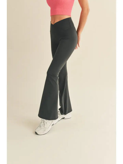 Modern Flare | High Waist Crossover Flare Leggings