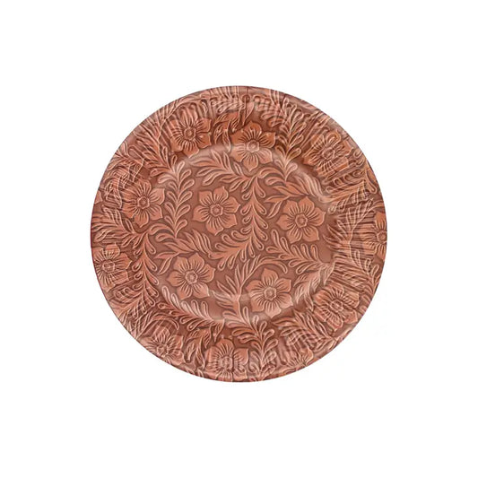 Tooled Leather Cake Plates