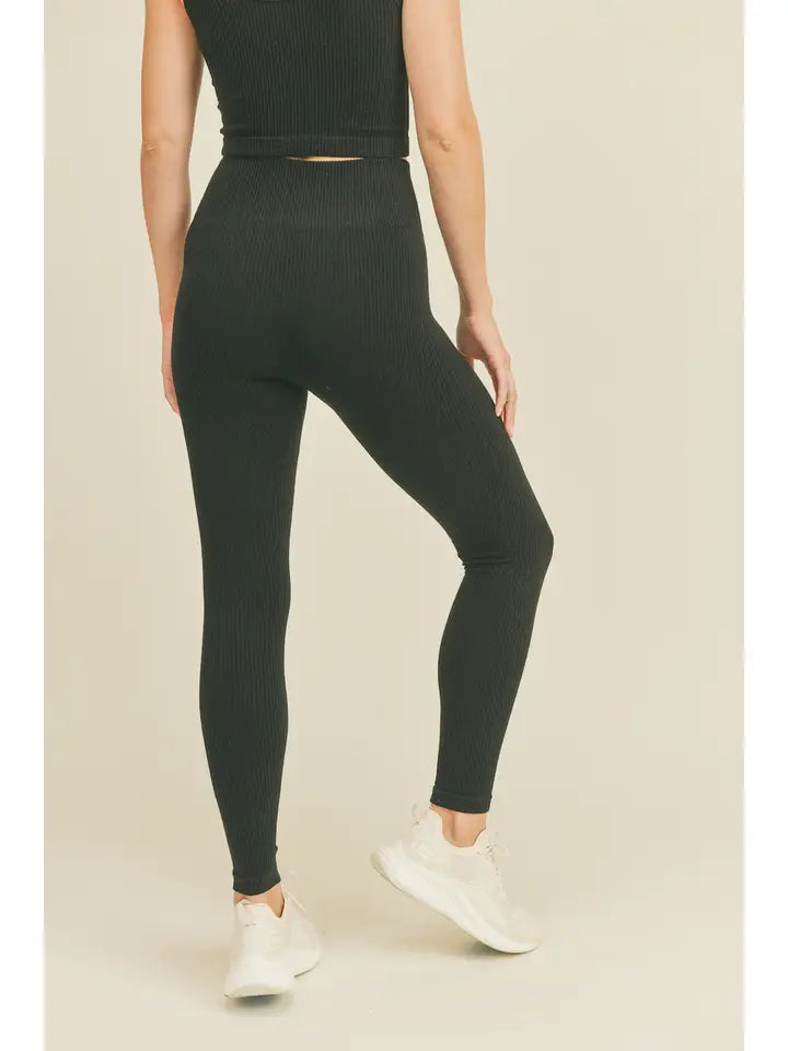 Cozied Up | High Rise Ribbed Leggings