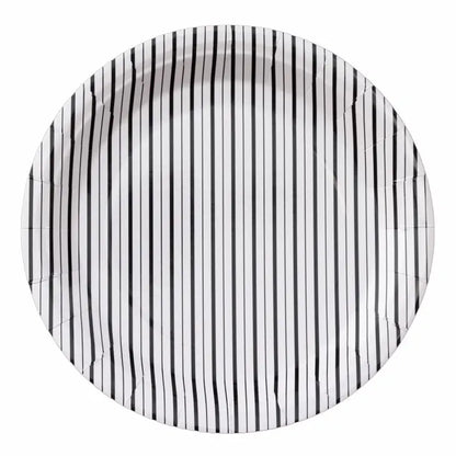 Black/White Stripe Plates