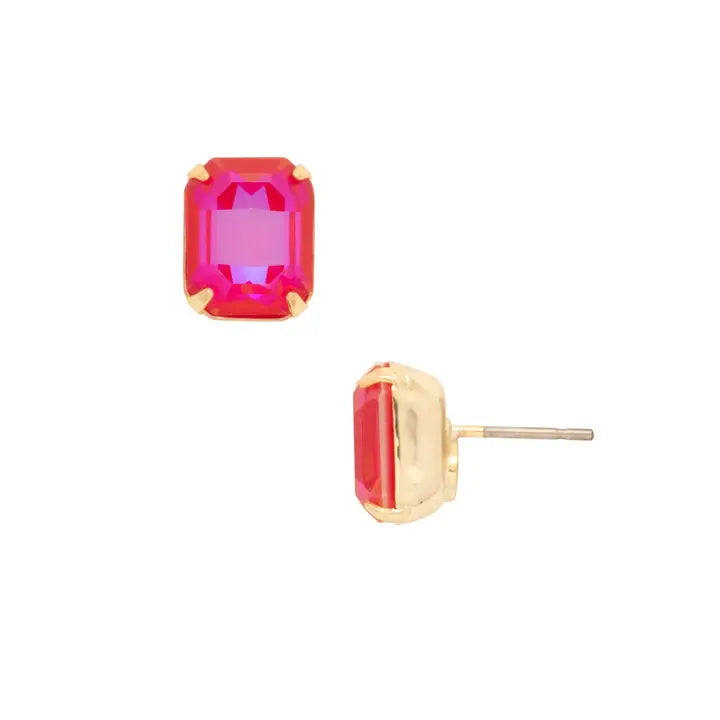 Octavia Stud Earrings | Ruby Pink