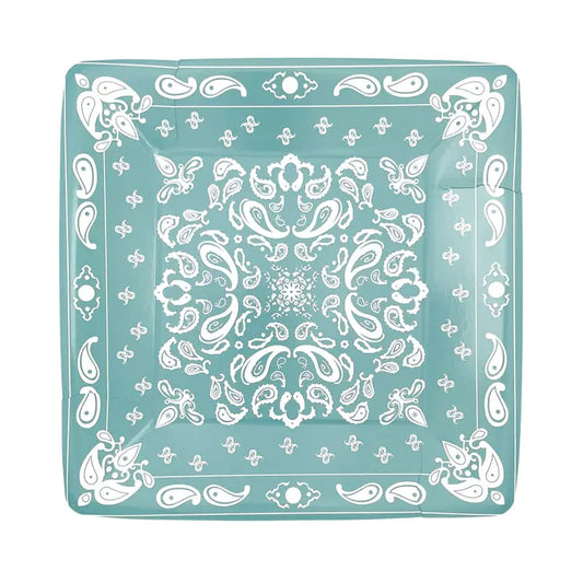 Turquoise Bandana Dinner Plates